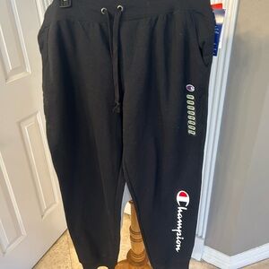 Champion Black Track Pants with Logo